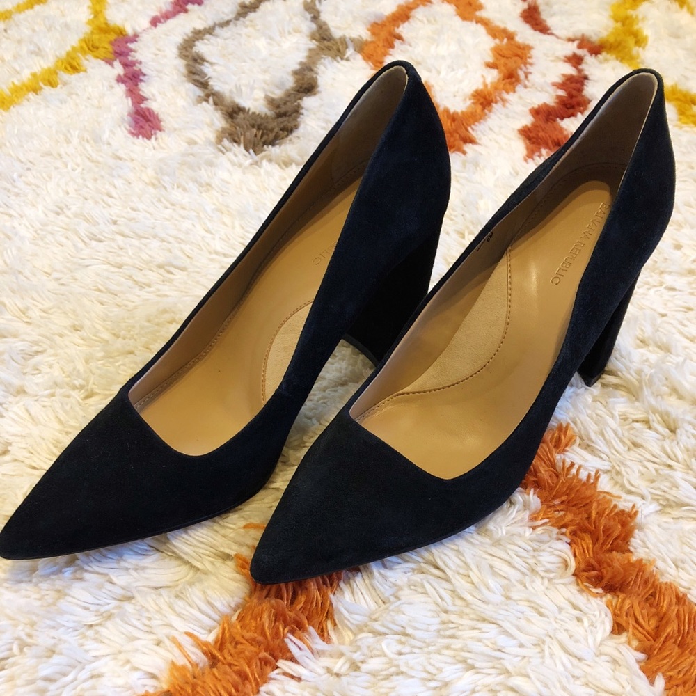 Banana Republic Madison Block-Heel Suede Pump